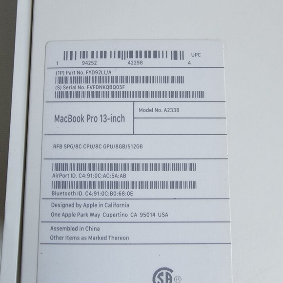 OEM RETAIL EMPTY BOX ONLY iPhone 11 PRO Max, SE, MacBook Pro 13, 2 IPad Gen 6 - Picture 7 of 10